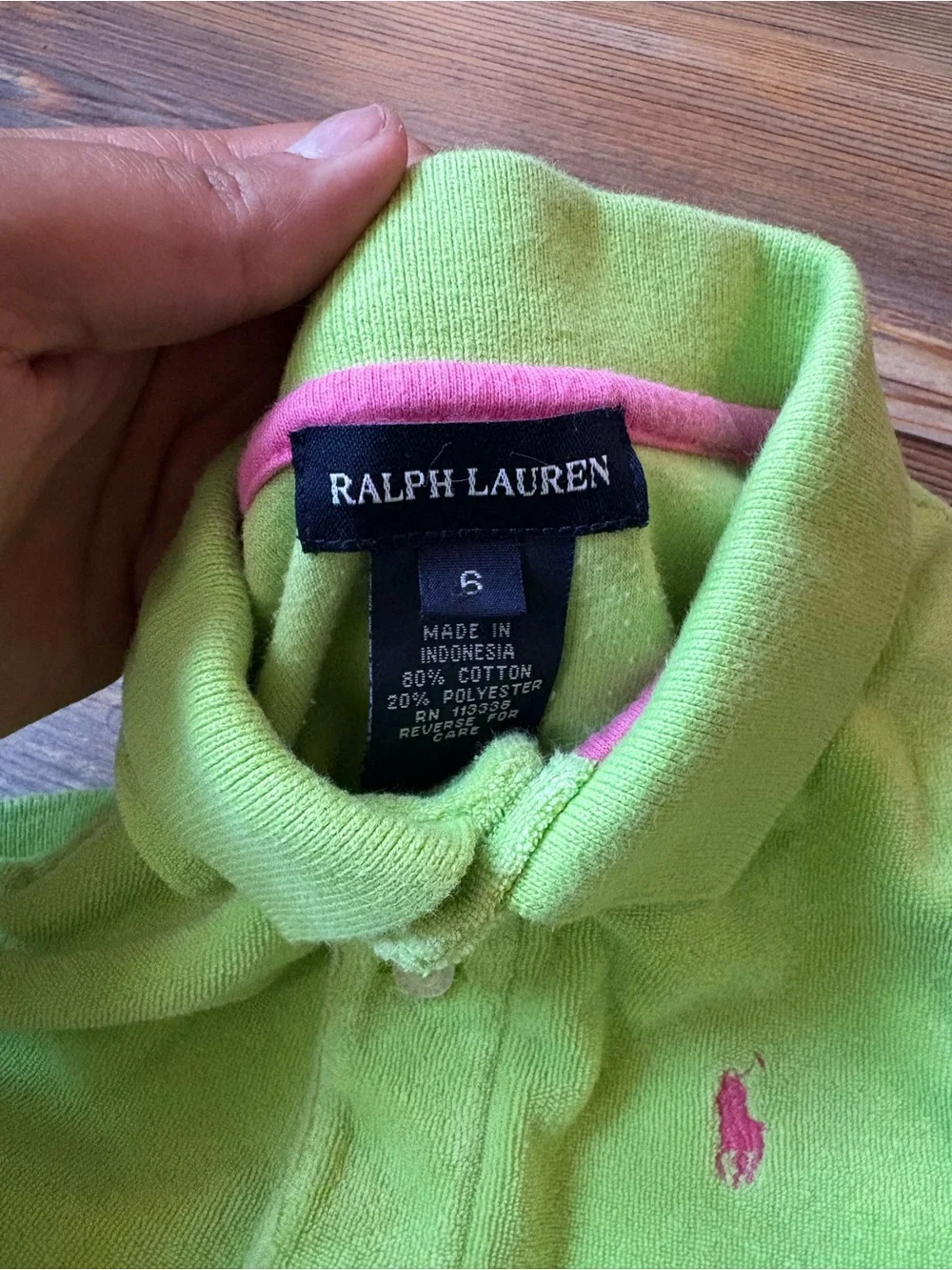 Ralph Lauren Neon Green Sleeveless Polo with Pink Pony